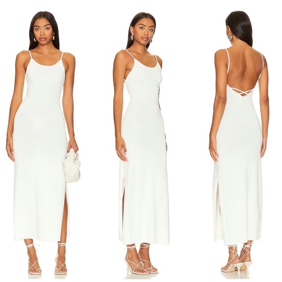 SNDYS Dresses & Skirts - REVOLVE SNDYS WHITE MAXI DRESS SLIT BODYCON KNIT XS